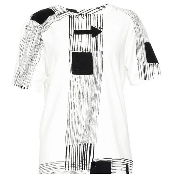 Edeline Lee Tops - Edeline Lee Raw Graffiti Screen-Printed Organic Cotton T-Shirt